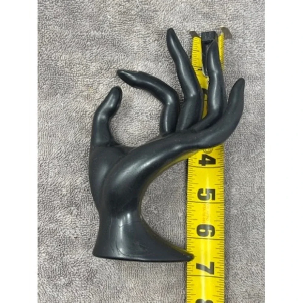 Black Hand Jewelry Holder Ring Necklace Display Stand Sculptural Boho Decor